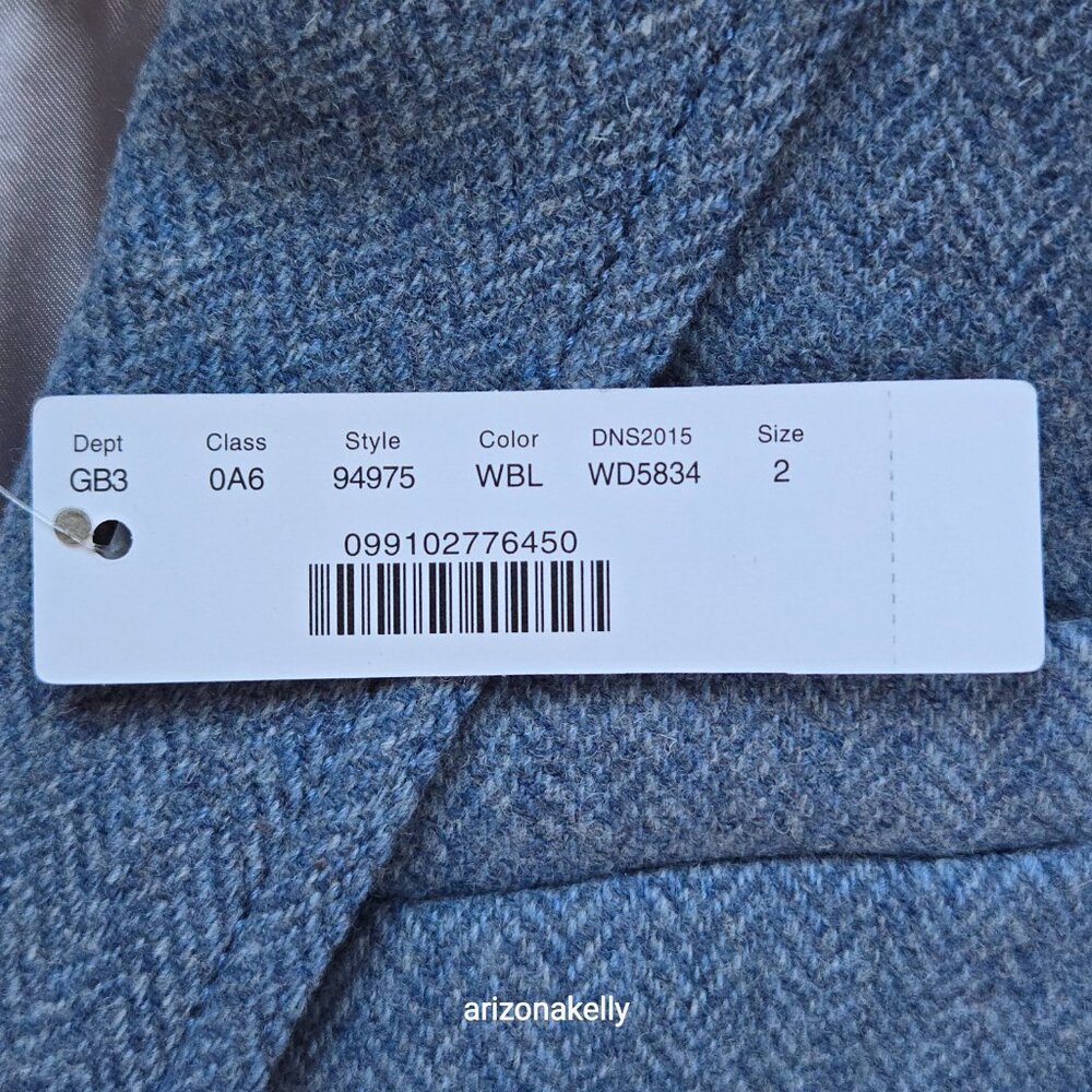 NWT J.Crew Schoolboy Blazer Wool Herringbone Blue Size 2 - Picture 3 of 12